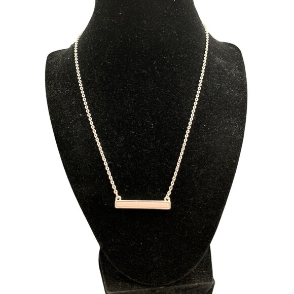 Avon Jewelry - New Avon Silver Tone Pink Bar Necklace (1662)